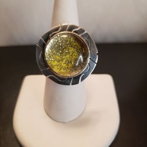 Beautiful Silver Cocktail Disc Ring